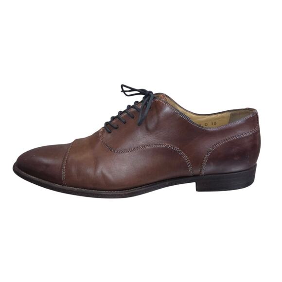 Santoni Calfskin‎ Leather Cap Toe Oxford Italy Shoes Brown 1976 Men Sz 10 D main image 12